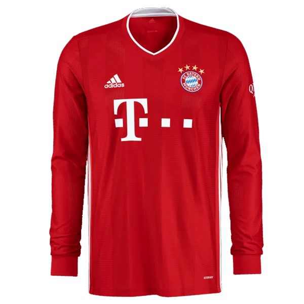 Camiseta Bayern Munich Replica Primera Ropa Manga Larga 2020/21 Rojo